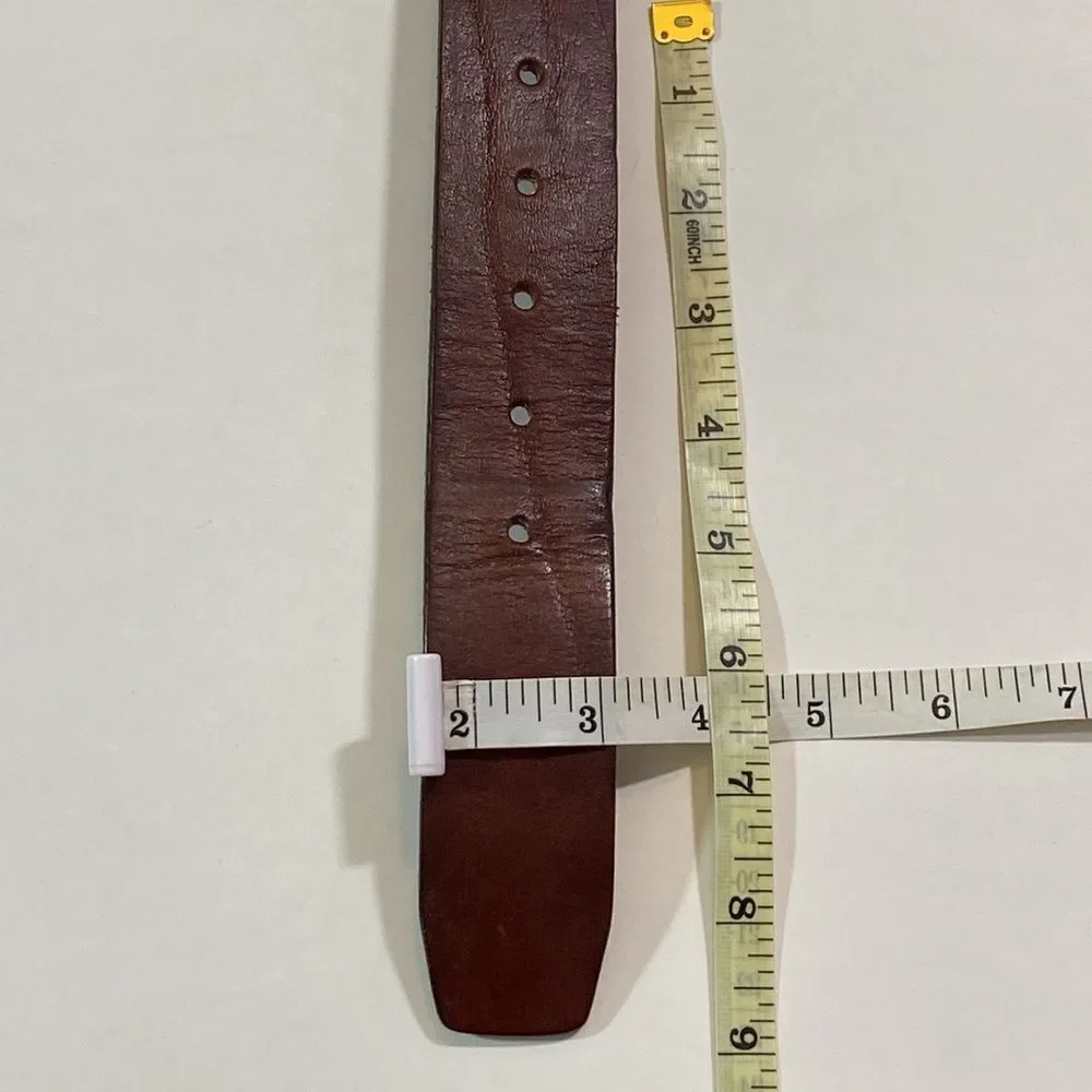 VTG,AUTHENTIC FOSSIL Brown Leather Men's Belt Size 35-34